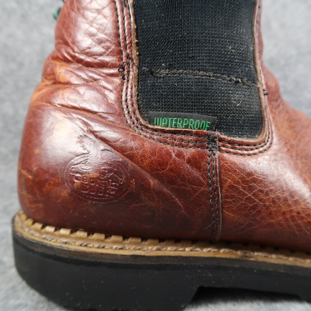 Georgia Giant Shoes Mens 10.5 Romeo Boots Pull On Waterproof Leather Brown Work - Picture 2 of 15